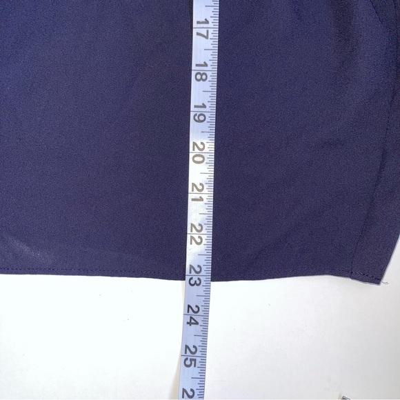 Ann Taylor Navy Blue Flare Sleeve Tie Back Blouse Medium Women’s - Picture 8 of 11